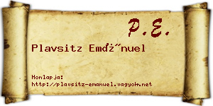 Plavsitz Emánuel névjegykártya